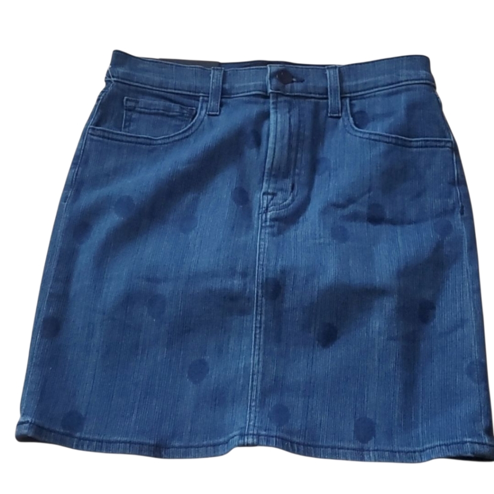 NWT J.Brand Polka-dot jean skirt Lyla sz 25